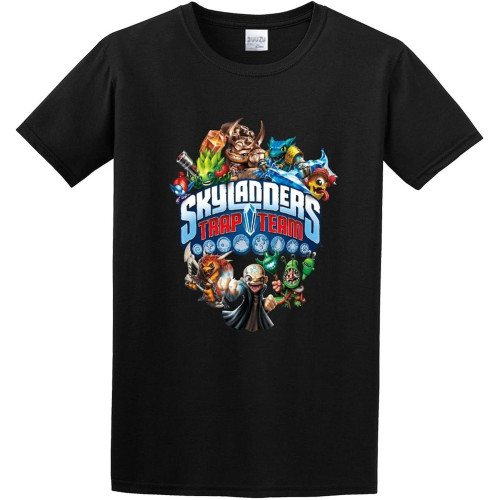 Man's Round Neck Skylanders Trap Team Sports T-Shirt Black Man's Round Neck Skylanders Trap Team Sports T-Shirt Black