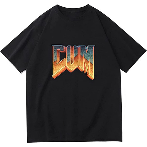Doom Cum Tshirt Man Vintage Graphic Tee Oversized Men Cotton T-Shirt Summer Unisex Fashion Black T-Shirt Size Doom Cum Tshirt Man Vintage Graphic Tee Oversized Men Cotton T-Shirt Summer Unisex Fashion Black T-Shirt Size