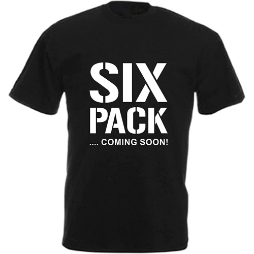 Men' Six Pack Coming Soon Funny Tshirt Comedy Gym Tee Training Short Sleeve t-Shirt
