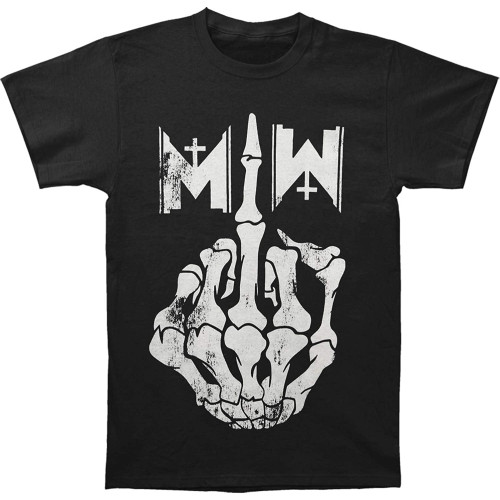 Fashion Men's Summer T-Shirt Motionless in White Men's Middle Finger T-Shirt Men Cotton T Shirt Black