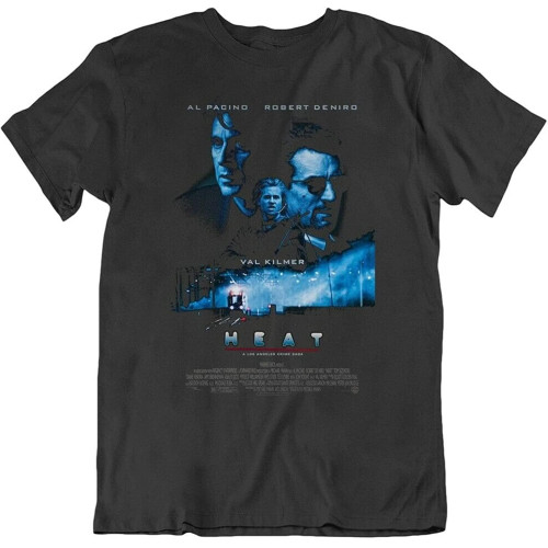 Cult Movie Heat Al Pacino Robert De NIRO Movie Poster Black T Shirt Black Black Cult Movie Heat Al Pacino Robert De NIRO Movie Poster Black T Shirt Black Black