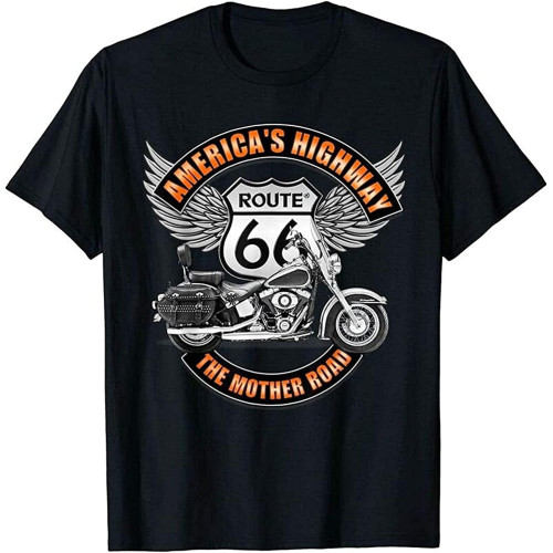 Stella Harmon America's Highway Moto Tshirt 66 Shirt Black
