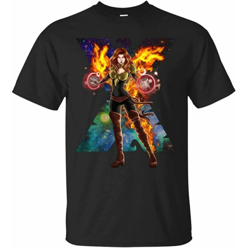 Jean Grey Dark Phoenix T-Shirt Xmen Men's Tee Shirt Short Sleeve S-3XL Black Jean Grey Dark Phoenix T-Shirt Xmen Men's Tee Shirt Short Sleeve S-3XL Black