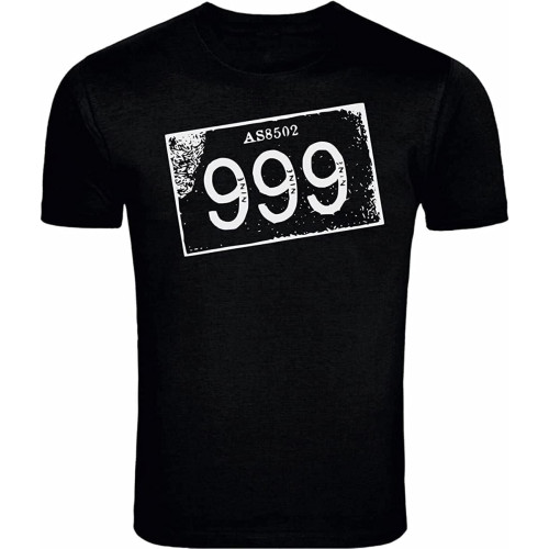 999 - Punk T-Shirt, New Wave, 1977 Tee Black Black