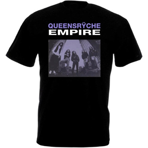Queensr~Che v3 T Shirt Graphite Navy Black Heavy Metal Black