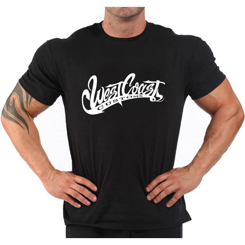 Mens T Shirt 100% Cotton Auto Moto 'West Coast Customs' Black Personalised t Shirt Size L Mens T Shirt 100% Cotton Auto Moto 'West Coast Customs' Black Personalised t Shirt Size L