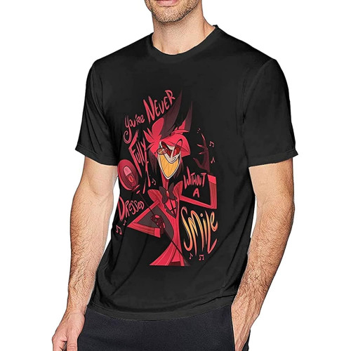 Hazbin Hotel Man's Cool Cotton T-Shirt Unisex Black Men Tees L