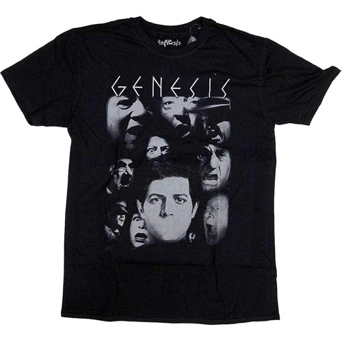 Genesis Mens T-Shirt Lamb Lies Down On Broadway Faces 100% Peter Gabriel Tee Graphic Printed Black Tee Size M
