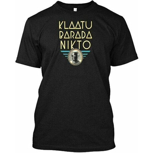 Unique Klaatu Barada Nikto Mens T-Shirt Black Unisex Tee XXL
