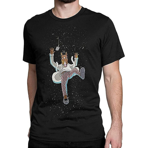 BoJack Horseman Falling in Space Mens T-Shirt Black Unisex Tee 3XL