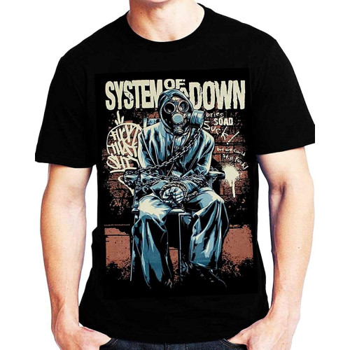 New Type System System of The Down SOAD Mask NTS 248 Mens T-Shirt New Brand Short Sleeve Printed Mens T-Shirt Size XL Black