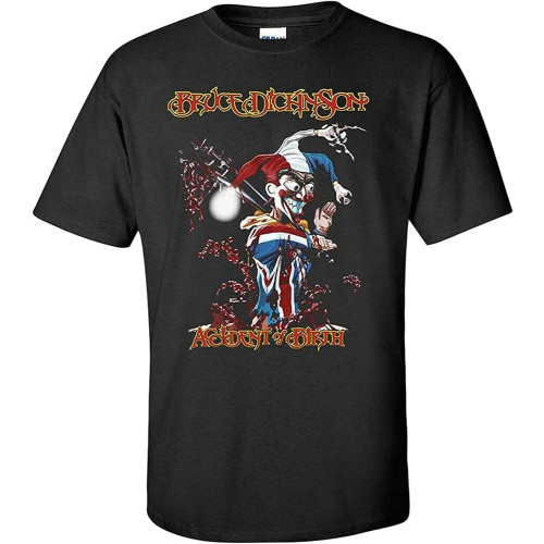 Bruce Dickinson Accident of Birth 1997 Jester Album Cover Mens T-Shirt Size L Black Bruce Dickinson Accident of Birth 1997 Jester Album Cover Mens T-Shirt Size L Black