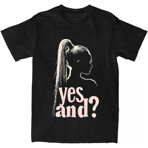 Dkaisgg Ariana-Yes-and-T-Shirt-for-Men-Women-Cotton-Tops-Hip-Hop-Grande-Round-Neck-Short