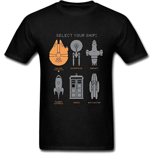 785Dr Men's Select Your Ship T Shirt Redtop Sweatshirt Short Sleeve Black