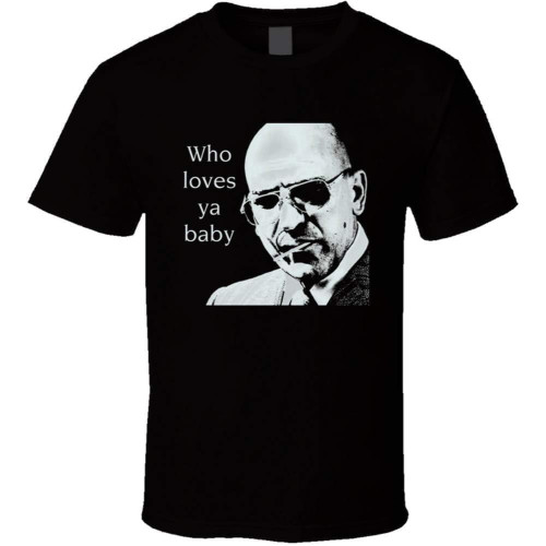 Telly Savalas Kojack t-Shirt Who Loves yo Baby Retro TV she Shirts Black Men's Telly Savalas Kojack t-Shirt Who Loves yo Baby Retro TV she Shirts Black Men's