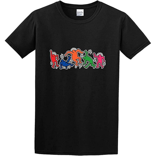 Dalian XIWEI Men's Funny Kei%th Har%ing T-Shirt Short Sleeve T-Shirt Black Dalian XIWEI Men's Funny Kei%th Har%ing T-Shirt Short Sleeve T-Shirt Black