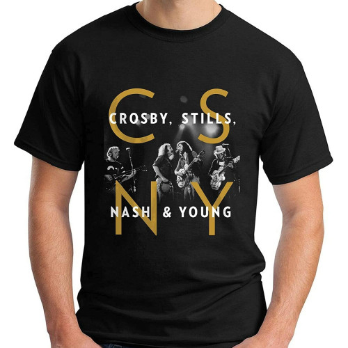 Crosby Stills Nash & Young - Csny Band Black T-Shirt Size S-5Xl Crosby Stills Nash & Young - Csny Band Black T-Shirt Size S-5Xl