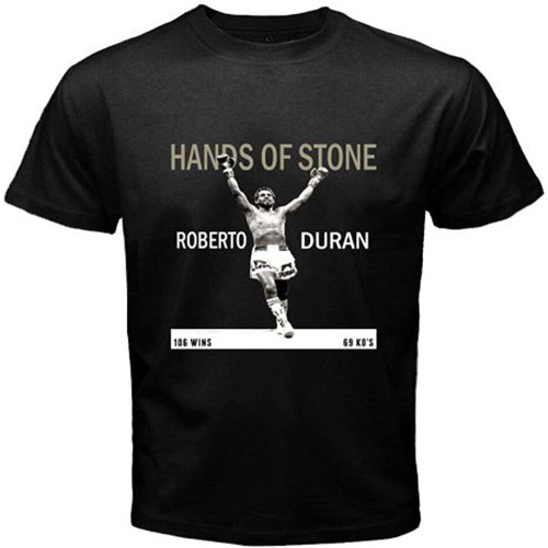Roberto Duran Hands of Stone Boxing Legend Men's Black T-Shirt