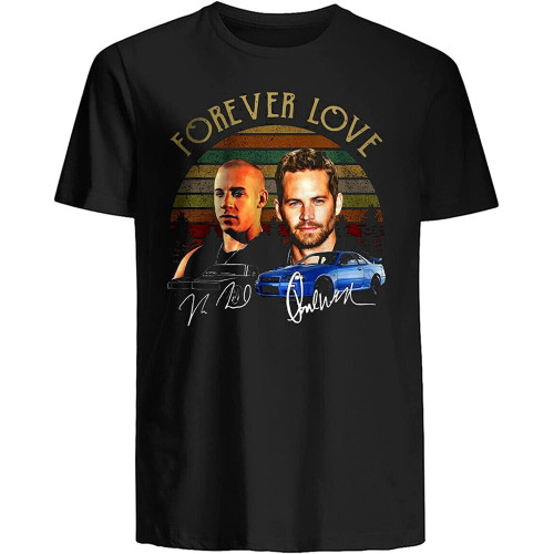 Forever Love Dominic Toretto and Brian Oconner T-Shirt Fast and Furious Shirt Black