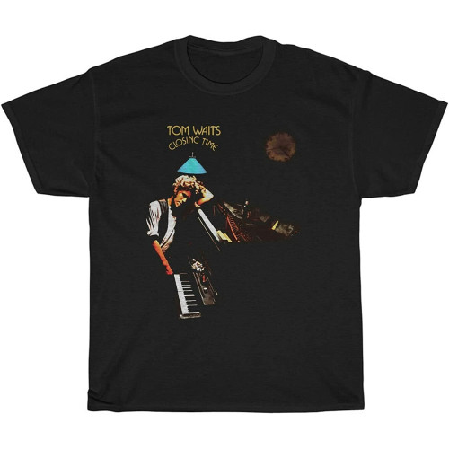 Heavy T-Shirt 1973 Tom Waits Closing Time Black Heavy T-Shirt 1973 Tom Waits Closing Time Black