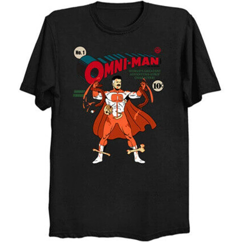 Omni-Man Invincible Comic Funny Hero Cover Show Black T-Shirt Black Omni-Man Invincible Comic Funny Hero Cover Show Black T-Shirt Black