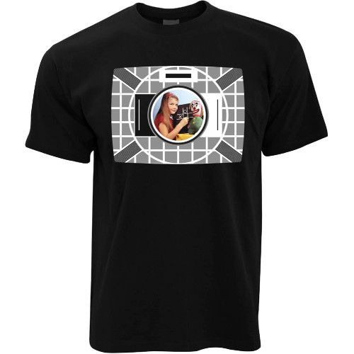 Mens TV Test Card T Shirt Retro British TV Culture Television Tee1 Black
