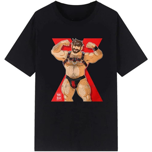 Bobobearart Bobo Bear Gayart Gay Art Pride T Shirt Adam Likes Harness Red Graphic Tshirts Humor Print Men Streetwear Black