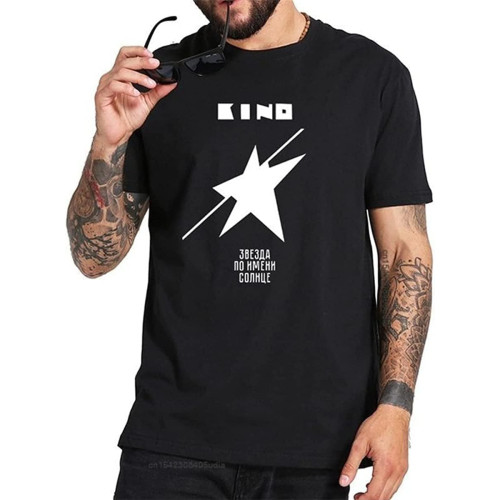 Album A Star Named Sun T Shirt Kino The Soviet Tshirt Crew Neck Short Sleeve Cotton Tee Tops Black