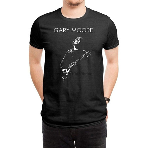 LILILOV Men's T Shirts Gary Moore Poster Black LILILOV Men's T Shirts Gary Moore Poster Black