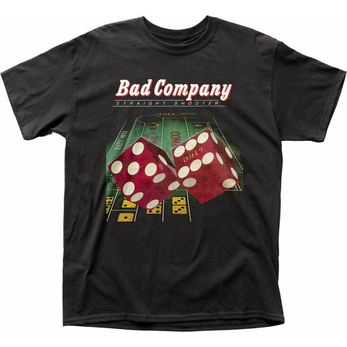 Bad Company Straight Shooter T Shirt Mens Rock N Roll Band Tee Black Black Bad Company Straight Shooter T Shirt Mens Rock N Roll Band Tee Black Black