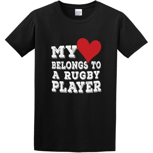 Casual Shirt My Heart Belongs to A Rugby Player Carefully Designed, Every Design is just Right