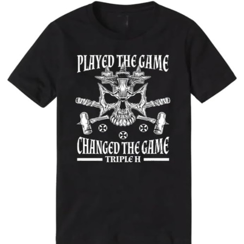 Black Triple H Skull and Hammers T-Shirt Mens Black Triple H Skull and Hammers T-Shirt Mens