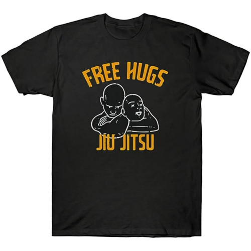 Hugs Jiu Jitsu Funny Fighter Martial Arts Vintage Men Cotton T-Shirt Black Mens Unisex Tee Hugs Jiu Jitsu Funny Fighter Martial Arts Vintage Men Cotton T-Shirt Black Mens Unisex Tee