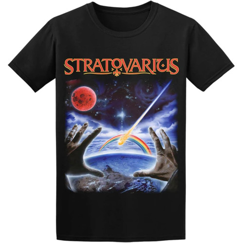 Stratovarius Band Vintage T-Shirt Black Short Sleeve Men's