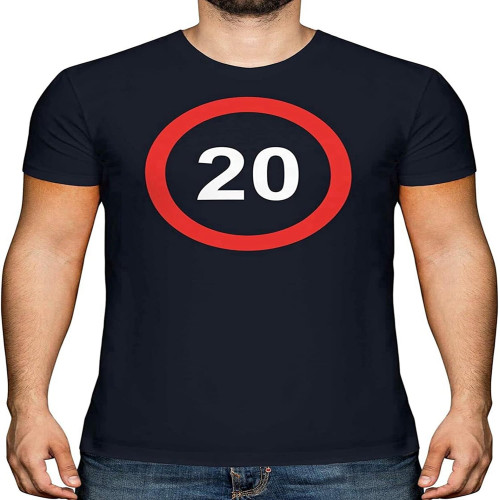 20 Speed Limit Funny 20TH Birthday Gift for Men White Mens t Shirt TOP Present Years Old