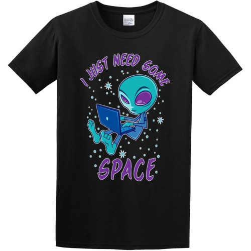 I Just Need Some Space Alien with Laptop John Schwegel Transparent Mens 100% Cotton Tshirt I Just Need Some Space Alien with Laptop John Schwegel Transparent Mens 100% Cotton Tshirt