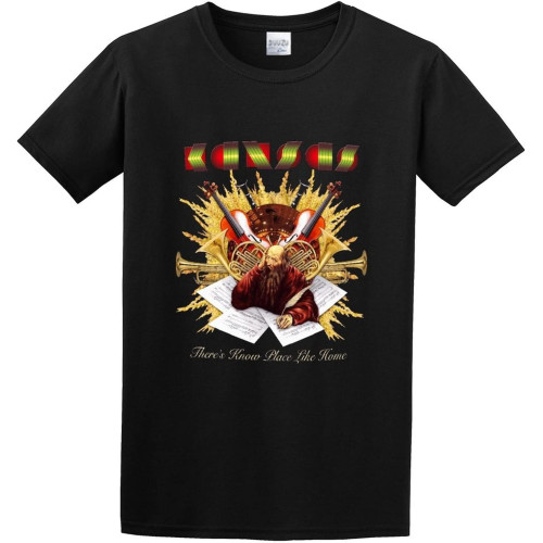 Kansas Band Theres Know Place Like Home Mens 100% Cotton Tshirt Kansas Band Theres Know Place Like Home Mens 100% Cotton Tshirt