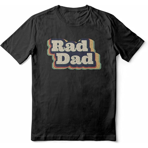 Rad Dad - Cool Retro Top - Black Adult Mens T Shirt 100% Cotton Rad Dad - Cool Retro Top - Black Adult Mens T Shirt 100% Cotton