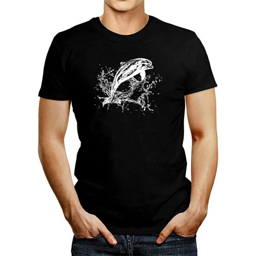 Dolphin Sketch Men's T-Shirt Black Dolphin Sketch Men's T-Shirt Black
