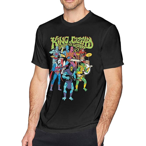 Mens Cool King Gizzard and Lizard Wizard T-Shirt Black