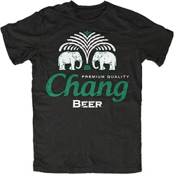 TIANTIAN Chang Beer T-Shirt Thailand, Elephant, Bangkok, Logo, Hangover, Fun, Cult, Men' Short-Sleeve T-Shirt XX-Large Black TIANTIAN Chang Beer T-Shirt Thailand, Elephant, Bangkok, Logo, Hangover, Fun, Cult, Men' Short-Sleeve T-Shirt XX-Large Black
