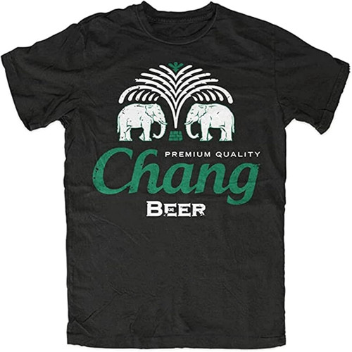 TIANTIAN Chang Beer T-Shirt Thailand, Elephant, Bangkok, Logo, Hangover, Fun, Cult, Men' Short-Sleeve T-Shirt XX-Large Black TIANTIAN Chang Beer T-Shirt Thailand, Elephant, Bangkok, Logo, Hangover, Fun, Cult, Men' Short-Sleeve T-Shirt XX-Large Black