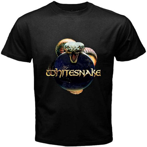 White Snake Whitesnake Metal Rock Band Men's Black T-Shirt White Snake Whitesnake Metal Rock Band Men's Black T-Shirt
