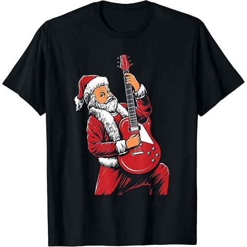 Santa Playing Guitar Christmas Pajama Great Gift Idea Tee Men T-Shirt Santa Playing Guitar Christmas Pajama Great Gift Idea Tee Men T-Shirt
