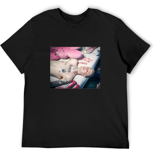 Lil Peep T Shirt Come Over When Youre Sober Vinyl Cover for Men Black L