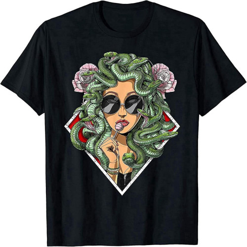 Men's Medusa Hippie Psychedelic Snakes Greek Mythology T-Shirt