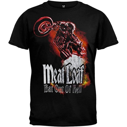 Meat Loaf Mens Heaven Can't Wait T-Shirt Black Meat Loaf Mens Heaven Can't Wait T-Shirt Black