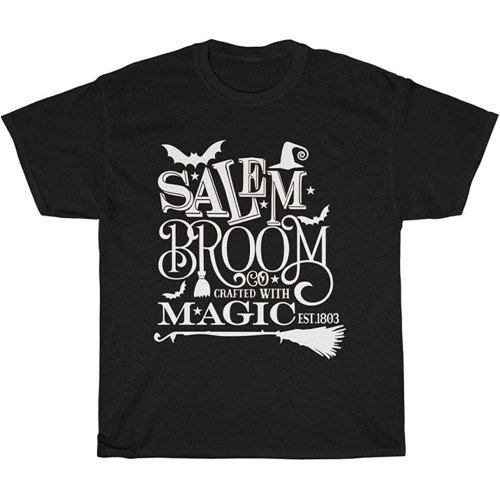 Men's Short Sleeve?Salem Broom Crafted Magic Salem Witch Autumn T Shirt Fall Witchcraft Tee?Shirt Top T Shirt Men's Short Sleeve?Salem Broom Crafted Magic Salem Witch Autumn T Shirt Fall Witchcraft Tee?Shirt Top T Shirt
