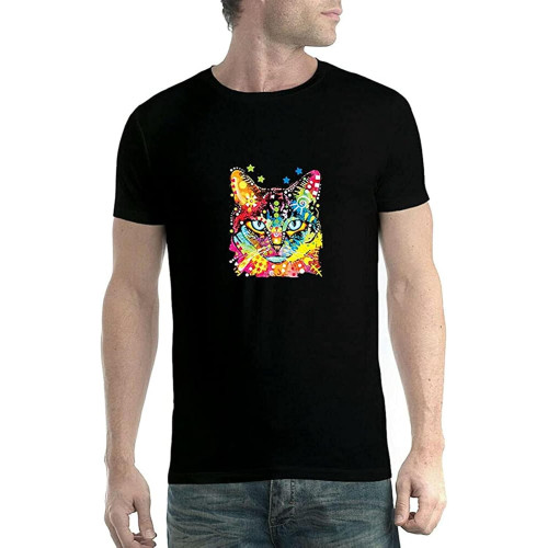 Neon Blue Cat Eyes Mens T-Shirt Tee Neon Blue Cat Eyes Mens T-Shirt Tee