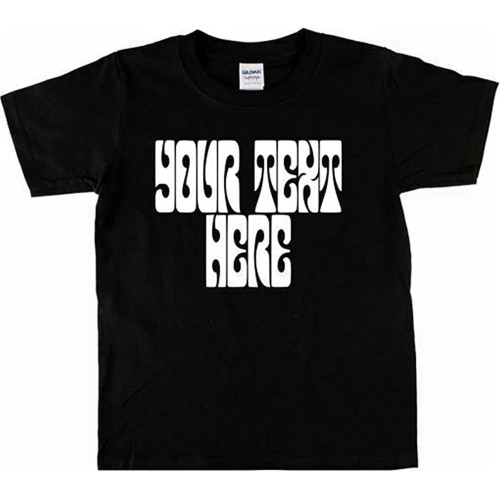 Custom Psychedelic Font T-Shirt - Add Your Text 60S Retro Mens T Shirt 100% Cotton